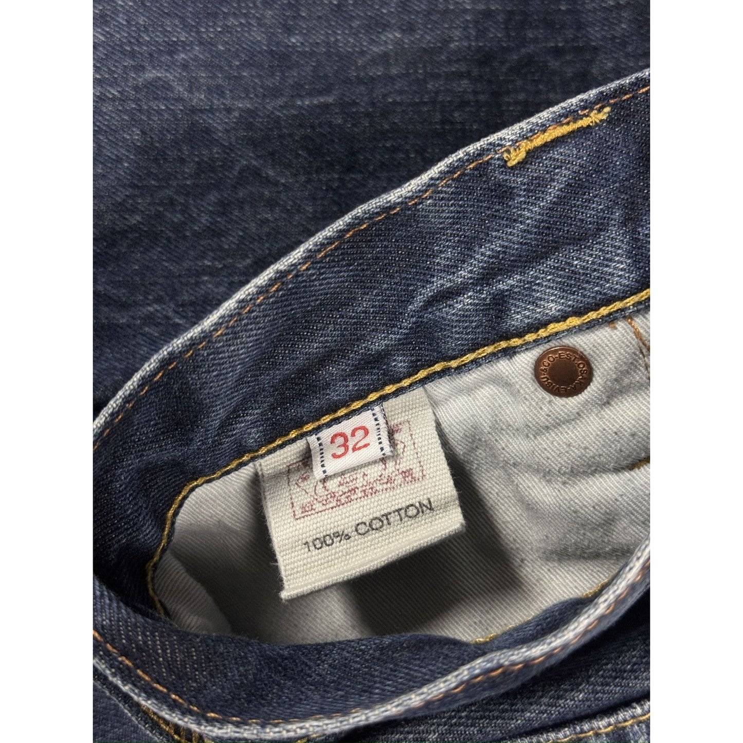 Evisu jeans daicock big logo black selvedge denim navy