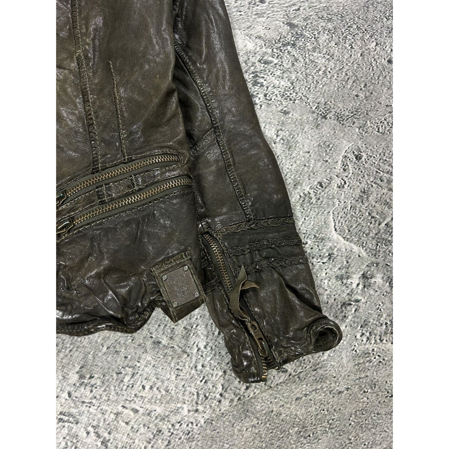 Tigha leather jacket brown vintage avant garde