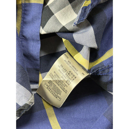 Burberry Brit Navy Blue Nova check monogram longsleeve shirt