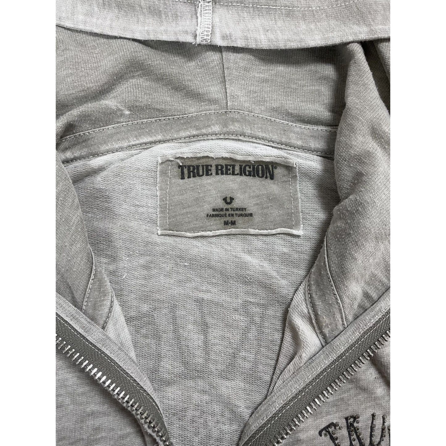 True Religion zip hoodie big logo vintage skulls Y2K