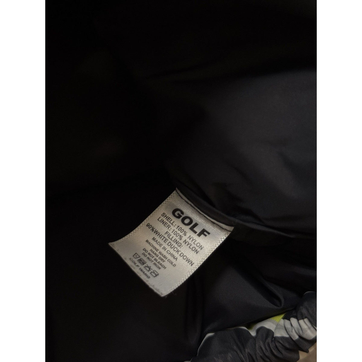 Golf Wang flames jacket down puffer black lime 2019 OG