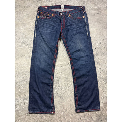 True Religion jeans red white stitch blue Ricky Super T