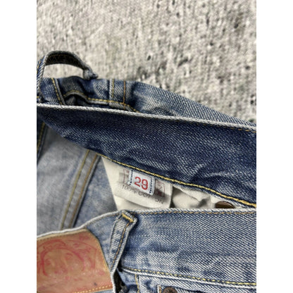 Evisu Genes jeans vintage denim baby blue white seagull Y2K
