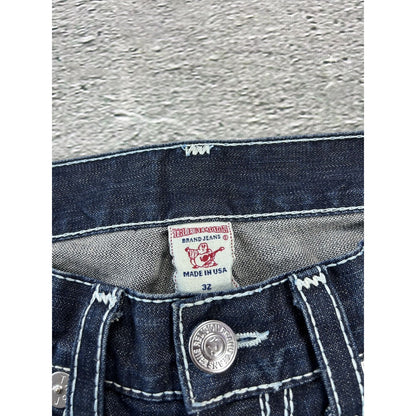 True Religion blue jeans white thick stitching Y2K Bobby