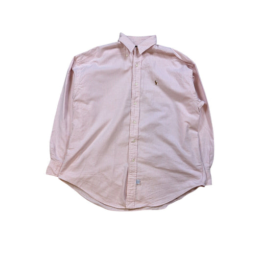 Polo Ralph Lauren pink shirt button up longsleeve striped