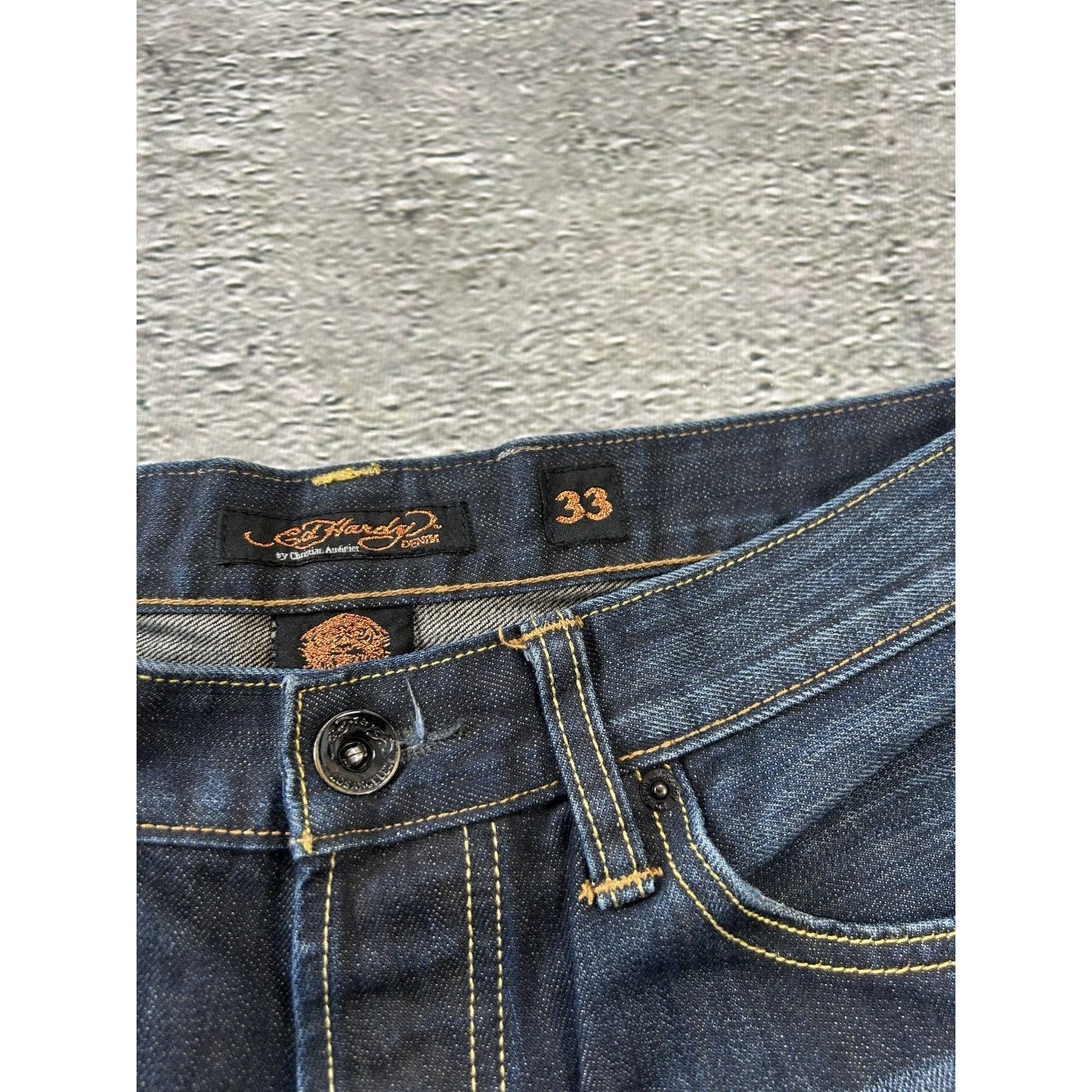 Ed Hardy Christian Audigier vintage jeans big logo pants