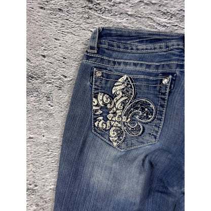 Miss Me rhinestone glitter jeans Y2K flared