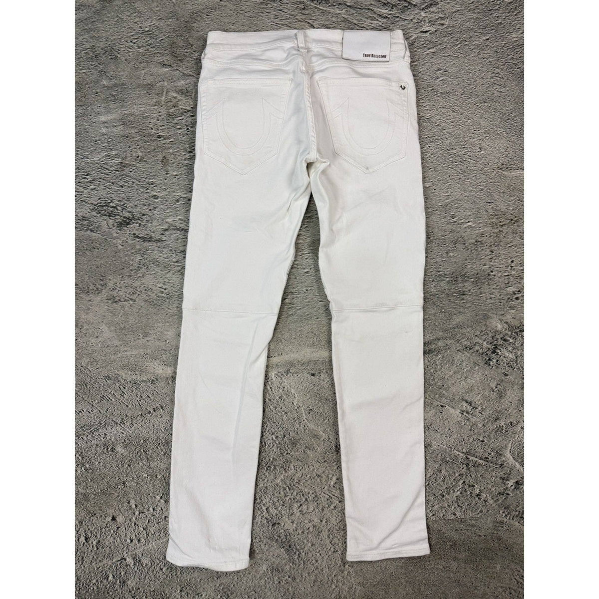 True Religion jeans biker rocco white washed Y2K slim skinny