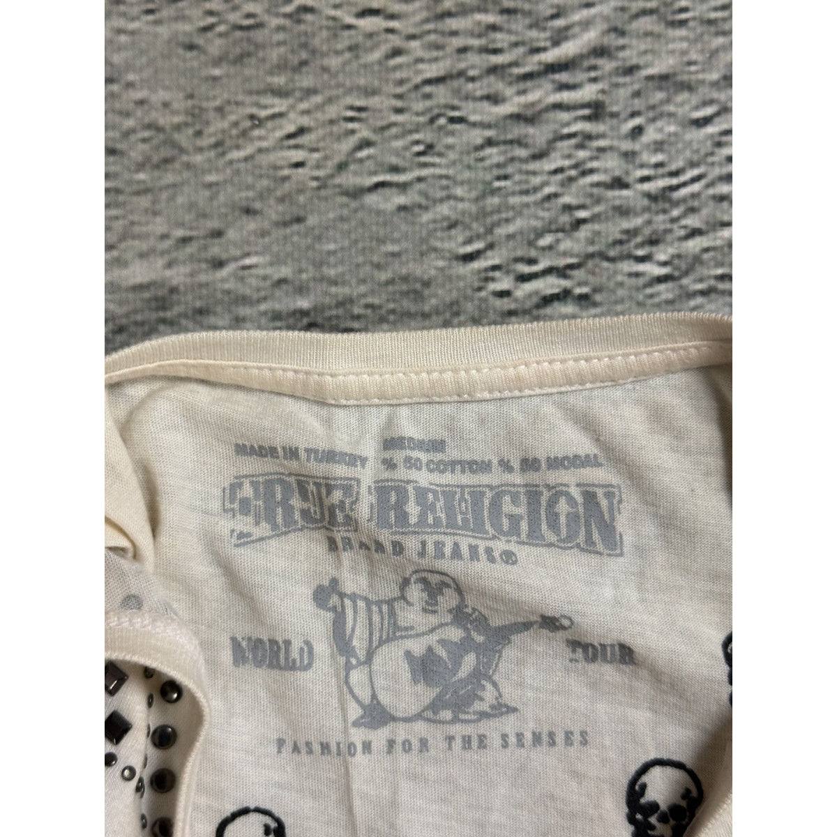 True Religion Skull White Tank Top T-shirt