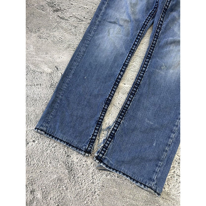 True Religion jeans blue black stitching Ricky Y2K