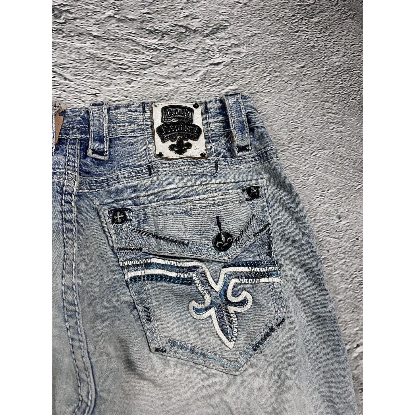 Rock Revival vintage baby blue jeans Y2K straight
