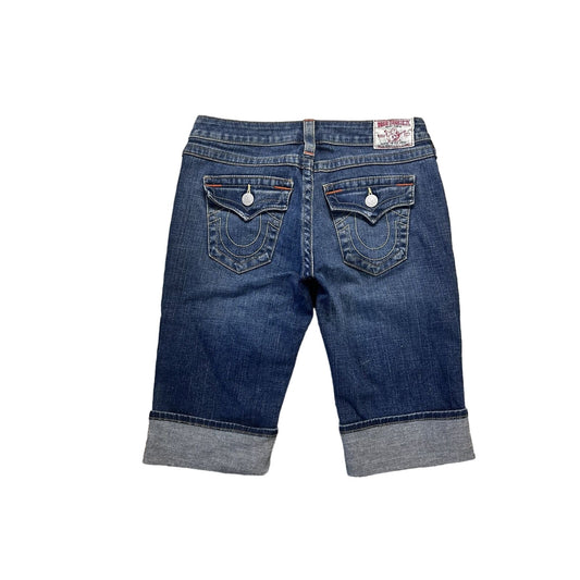 True Religion vintage blue denim shorts jorts