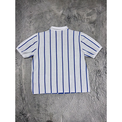 Adidas Human Made polo T-shirt blue striped jersey