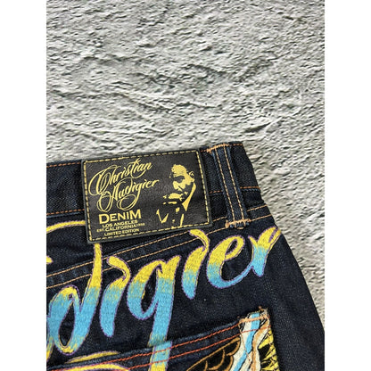 Ed Hardy Christian Audigier vintage jeans big logo pants