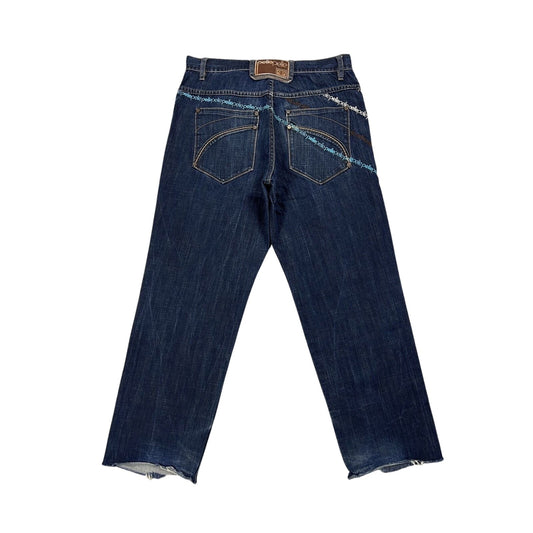 Pelle Pelle vintage navy blue jeans Y2K baggy denim big logo