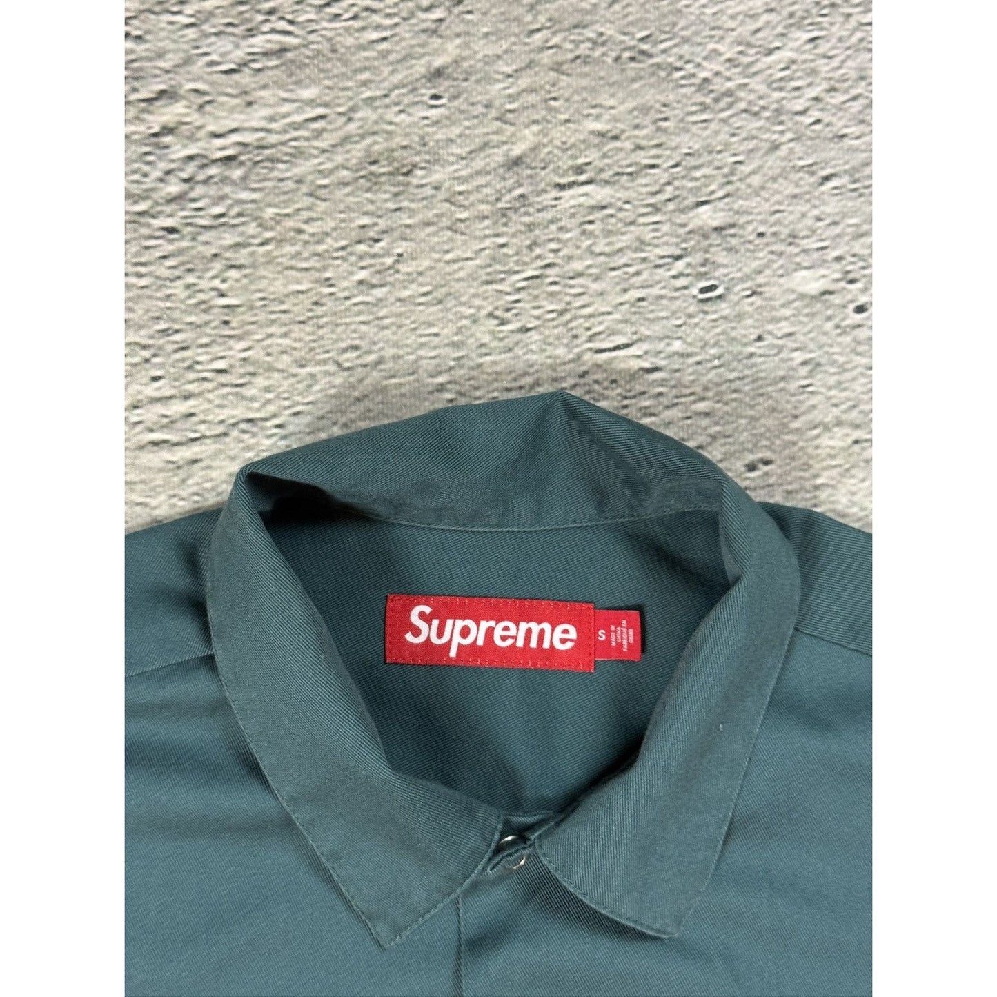 Supreme shirt rhinestones button-up green
