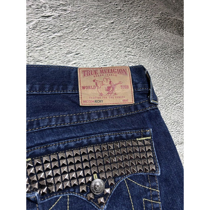 True Religion blue jeans studded Y2K Ricky vintage