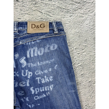 Dolce & Gabbana flared jeans painted DG Y2K