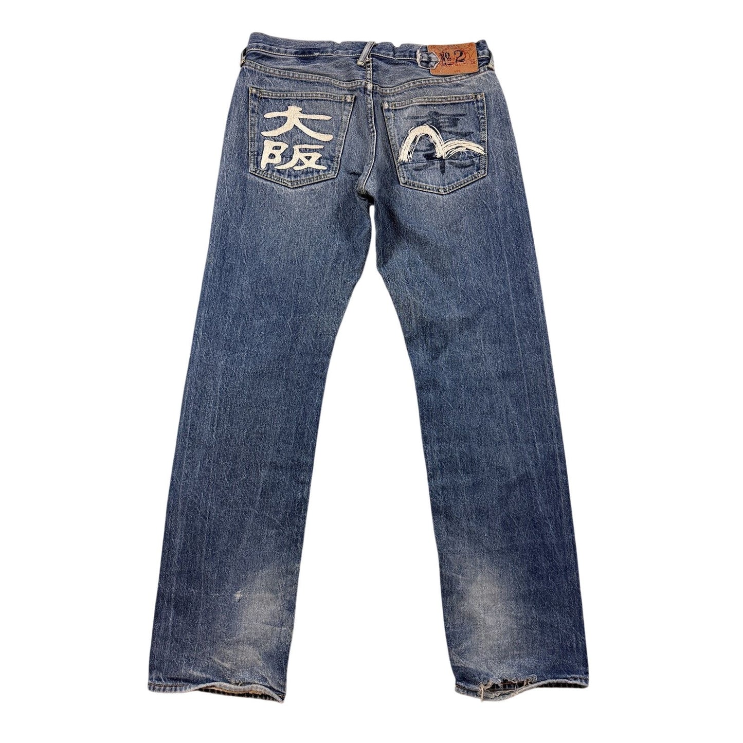 Evisu jeans vintage embroidery seagull logo selvedge denim