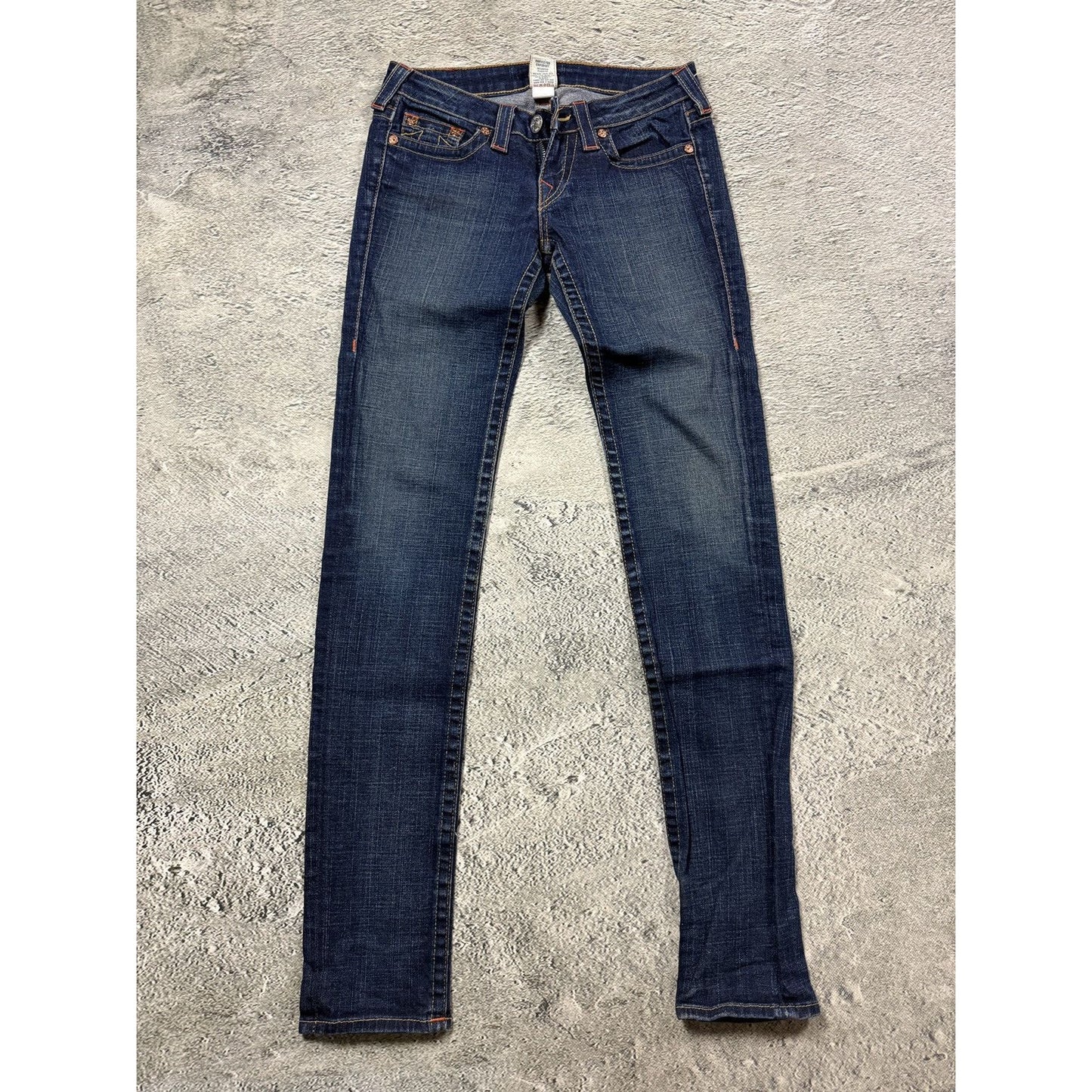 True Religion vintage skinny jeans slim Stella stitching