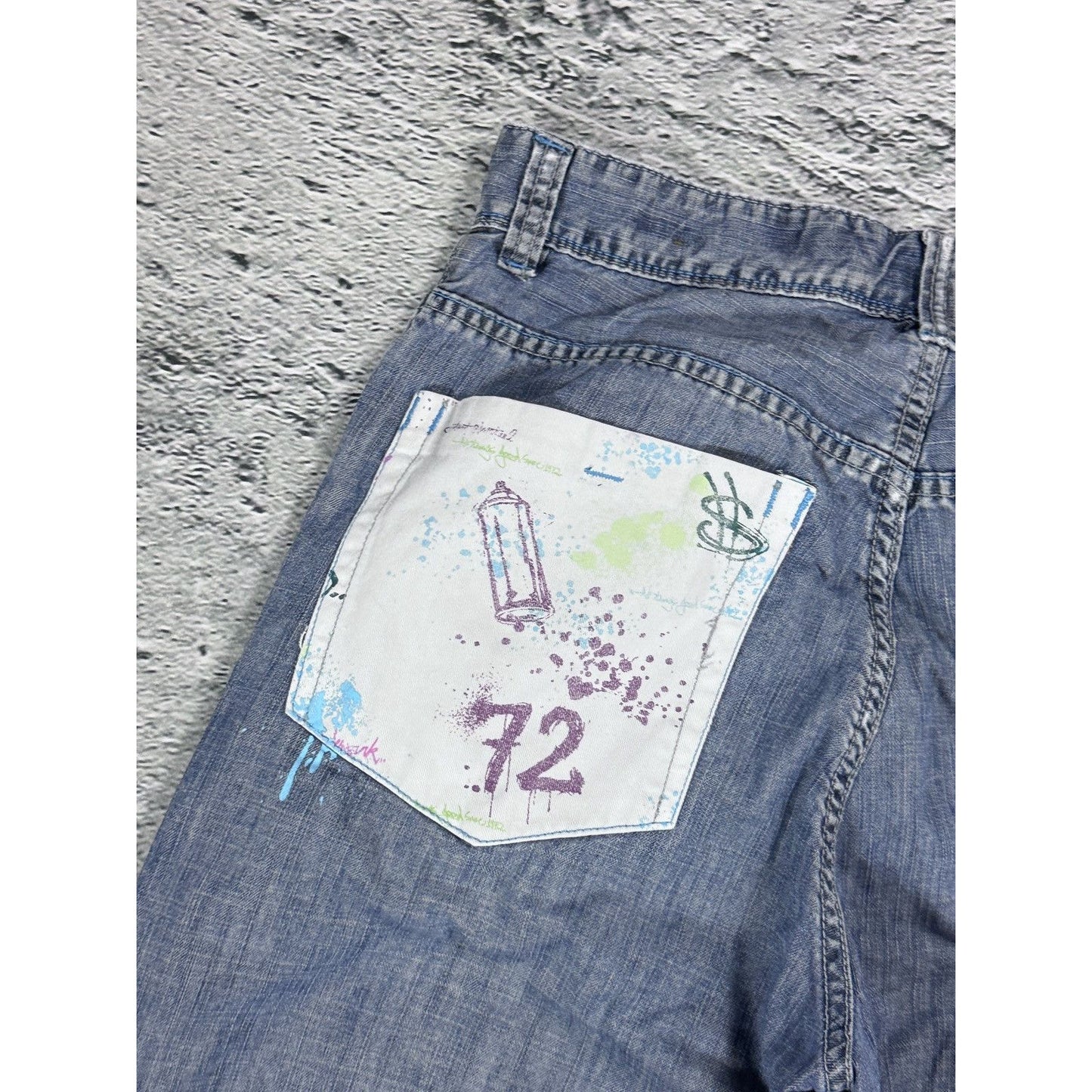 Ecko Baggy Painted hip-hop jeans denim pants Y2K