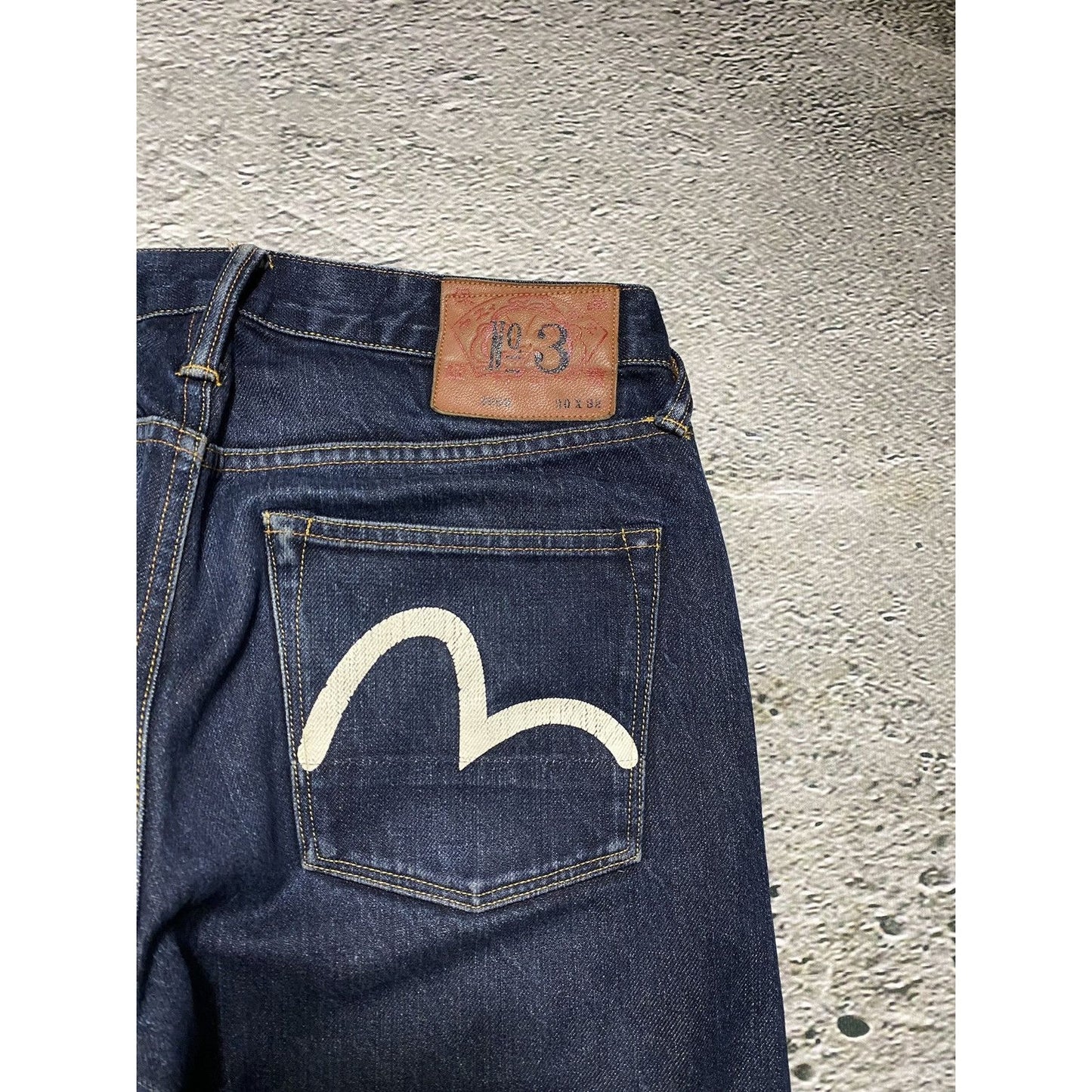 Evisu jeans vintage navy white seagulls selvedge