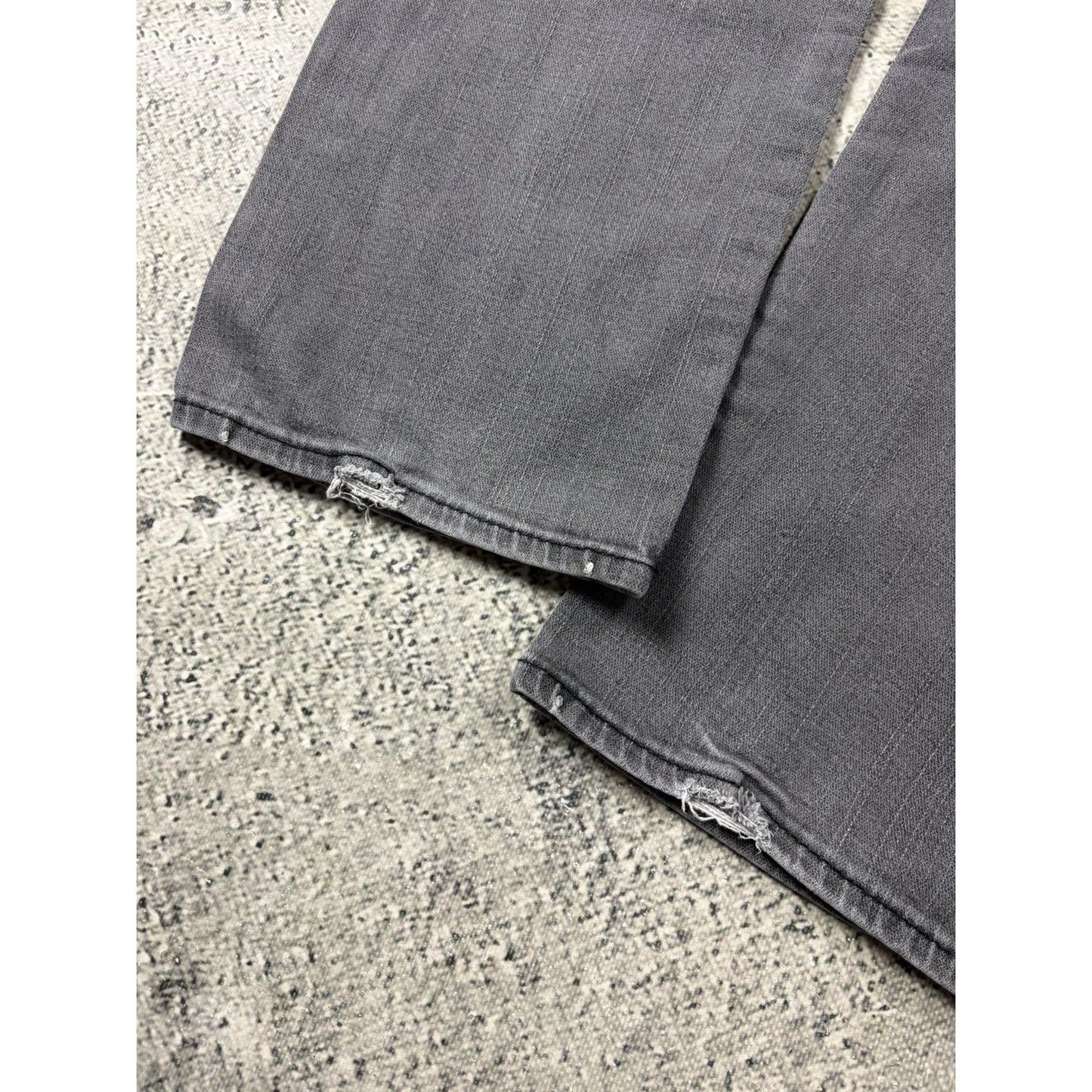 True Religion studded jeans grey black stitching Y2K