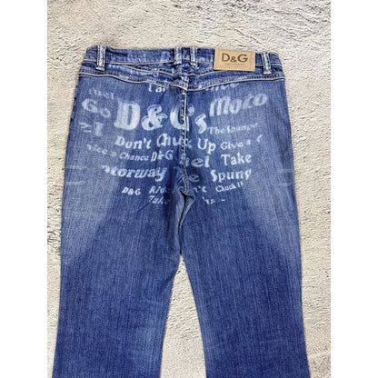Dolce & Gabbana flared jeans painted DG Y2K