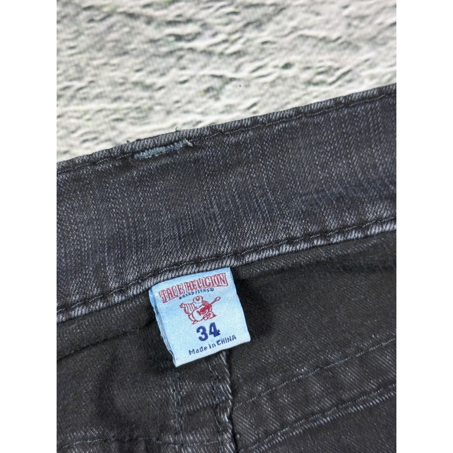 True Religion jeans biker black vintage washed