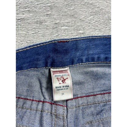 True Religion vintage blue jeans straight red logo Y2K