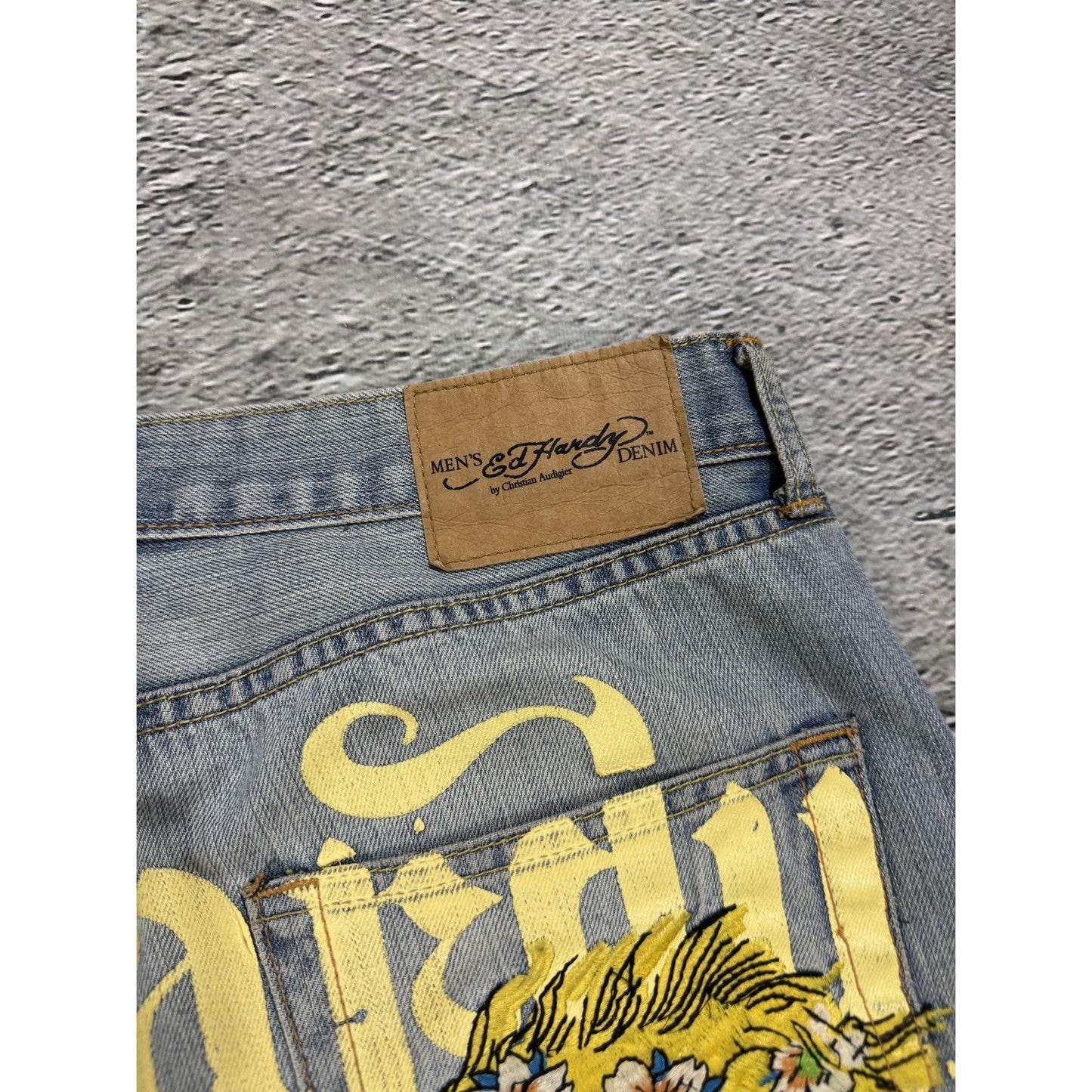 Ed Hardy Christian Audigier vintage jeans big logo pants