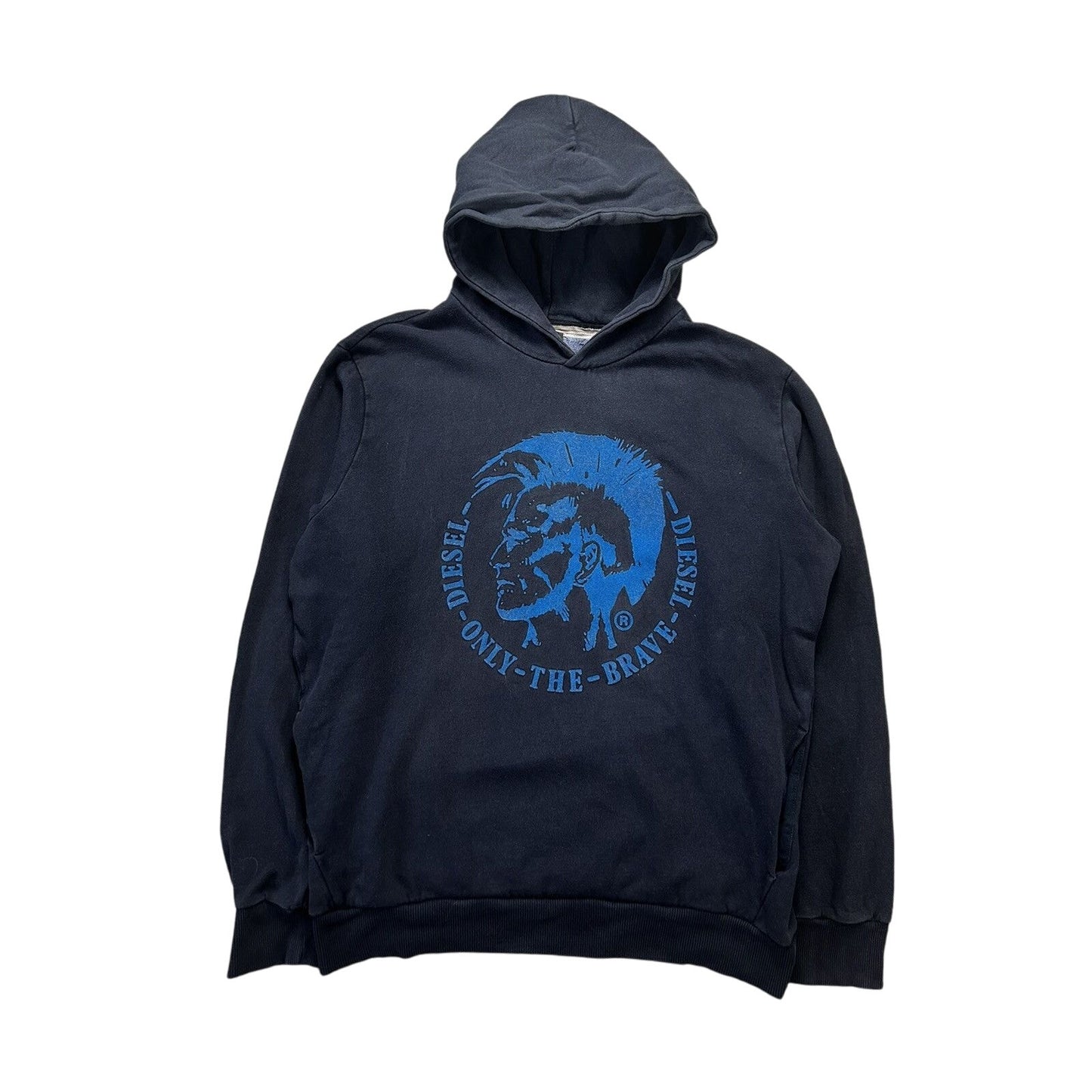 Diesel vintage navy hoodie big logo blue face