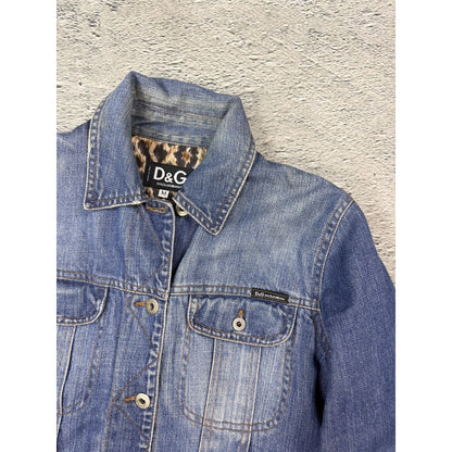 Dolce & Gabbana denim jacket leopard lining hedi