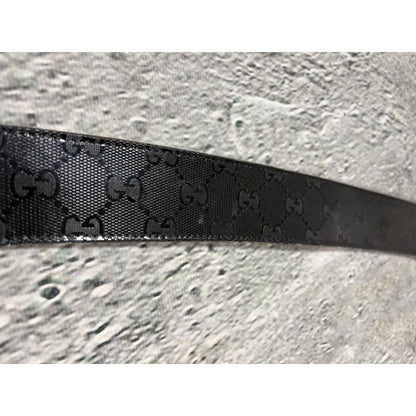 Gucci belt black big buckle double G monogram