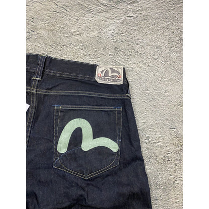 Evisu x Puma jorts black mint seagulls shorts denim
