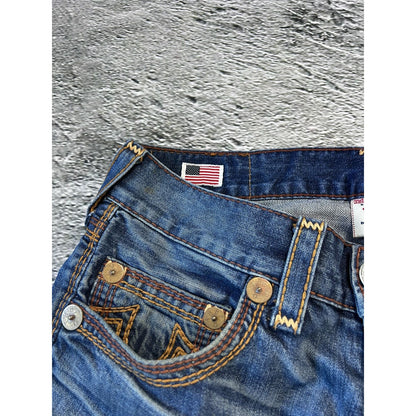 True Religion navy jeans thick stitching Bobby big QT