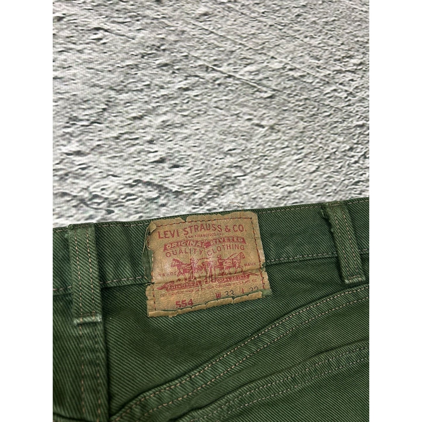 Levi's 554 jeans vintage green made in USA 90s
