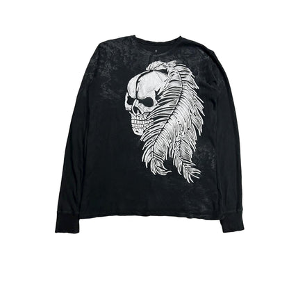 Affliction Vintage Y2K Longsleeve black skull big logo