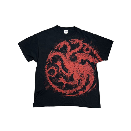 Vintage T-shirt dragon three head red black