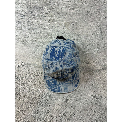 Supreme cap 5 panel baby blue money 100 dollar bill pattern