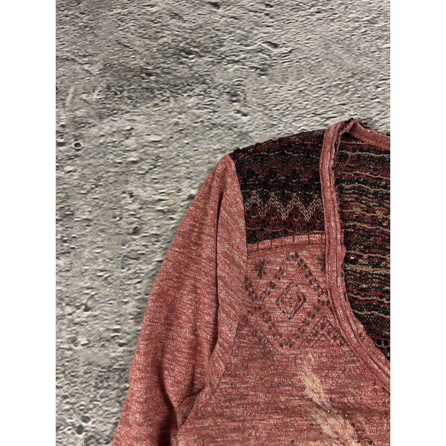Miss Me longsleeve top mesh Y2K big cross logo