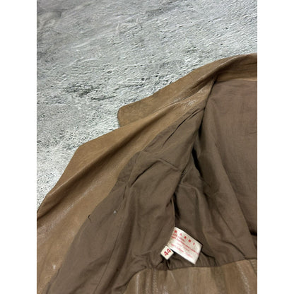 Marni lamb leather jacket ramones brown