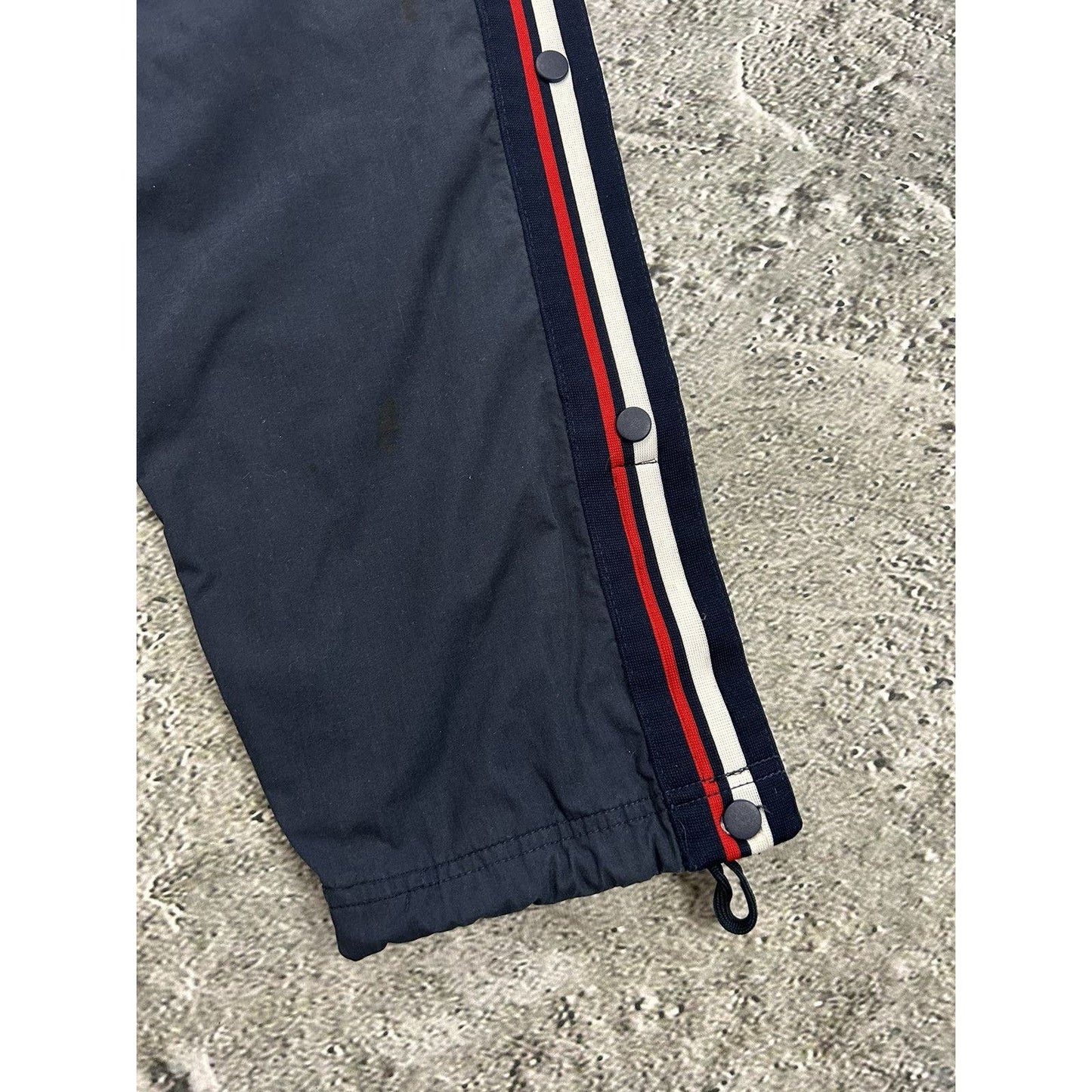 Nike vintage navy nylon track pants small swoosh drill Y2K