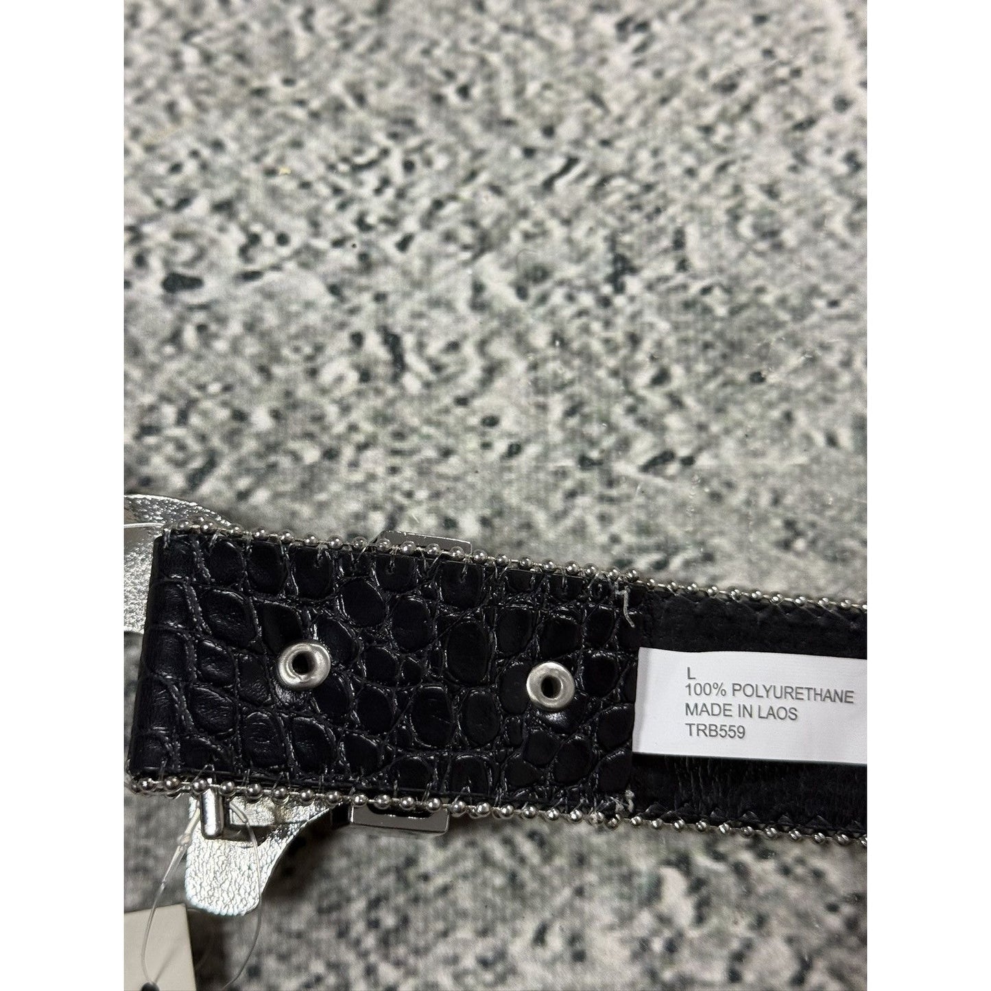 True Religion belt leather black Y2K rhinestones