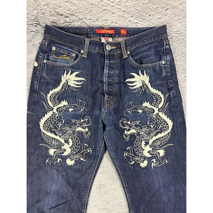 Ed Hardy Christian Audigier vintage jeans big logo dragon