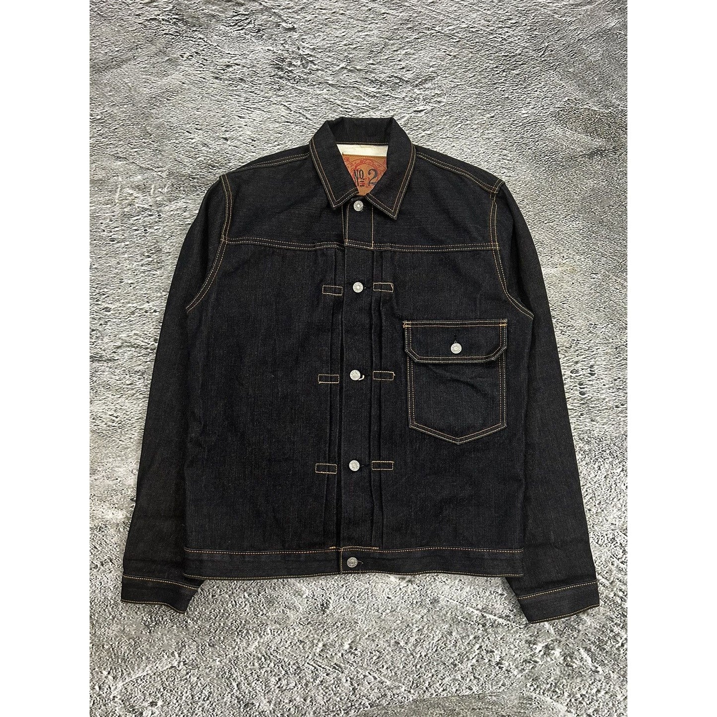 Evisu denim jacket red daicock big logo vintage black