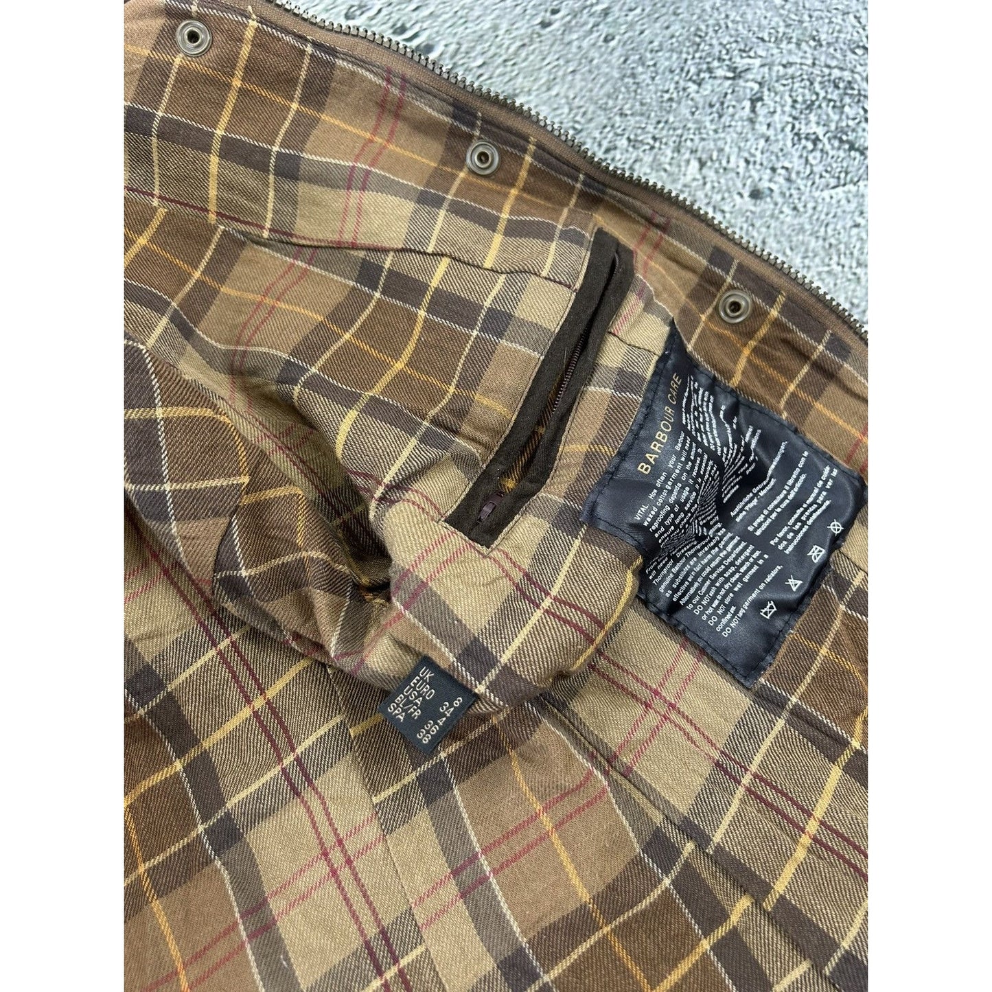 Barbour jacket brown tartan