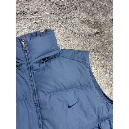 Nike vintage blue puffer vest small swoosh 2000s
