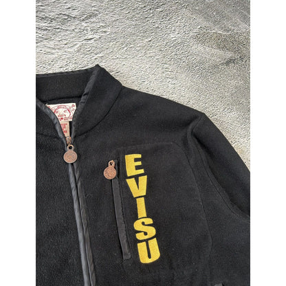 Evisu fleece black vintage big logo seagull multipocket