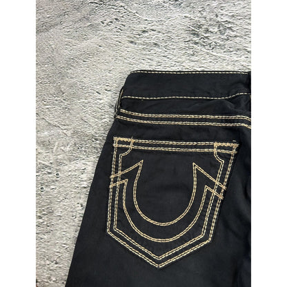 True Religion vintage black jeans denim thick stitching Y2K